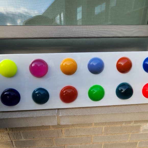 SOLD - Resin Art Bright Bold Energetic 1 of A Kind Artwork - Picture 4 of 16